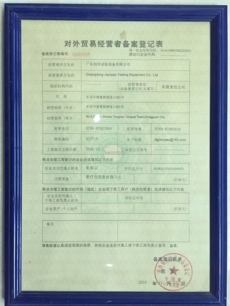 Guangdong Jianqiao Testing Equipment Co., Ltd.